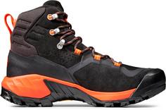 Rückansicht von Mammut GTX Sapuen High Wanderschuhe Herren black-hot red