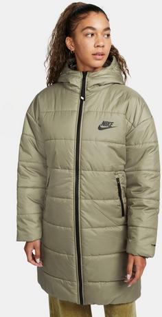 Rückansicht von Nike NSW Steppmantel Damen matte olive-black-black