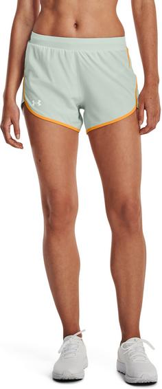 Rückansicht von Under Armour Fly By Elite Funktionsshorts Damen illusion green-orange ice-reflective