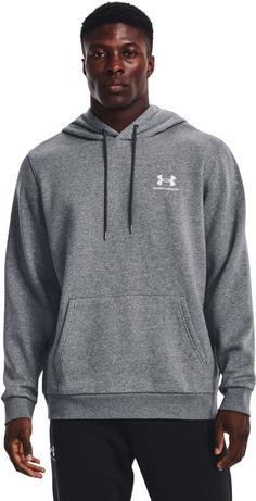 Rückansicht von Under Armour Essential Hoodie Herren pitch gray medium heather-white