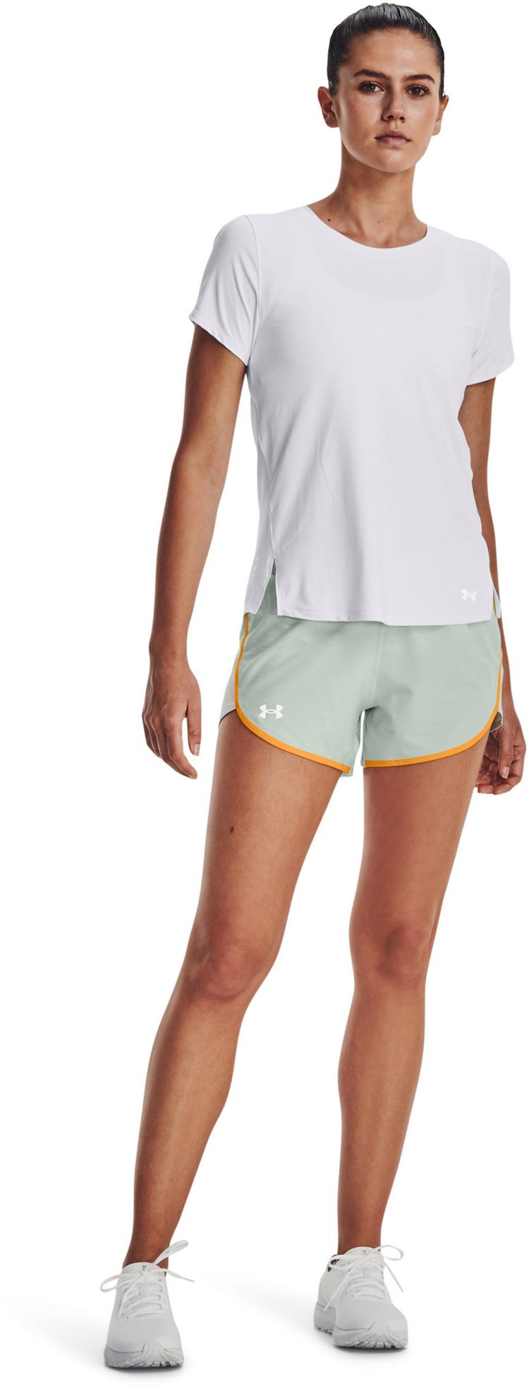 Under Armour Under Armour Fly By Elite Funktionsshorts Damen - illusion green-orange ice-reflective - 3 | SportScheck