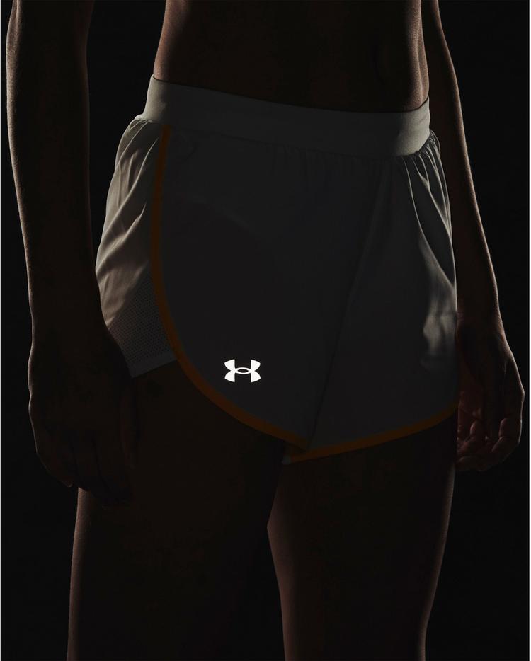 Under Armour Under Armour Fly By Elite Funktionsshorts Damen - illusion green-orange ice-reflective - 4 | SportScheck