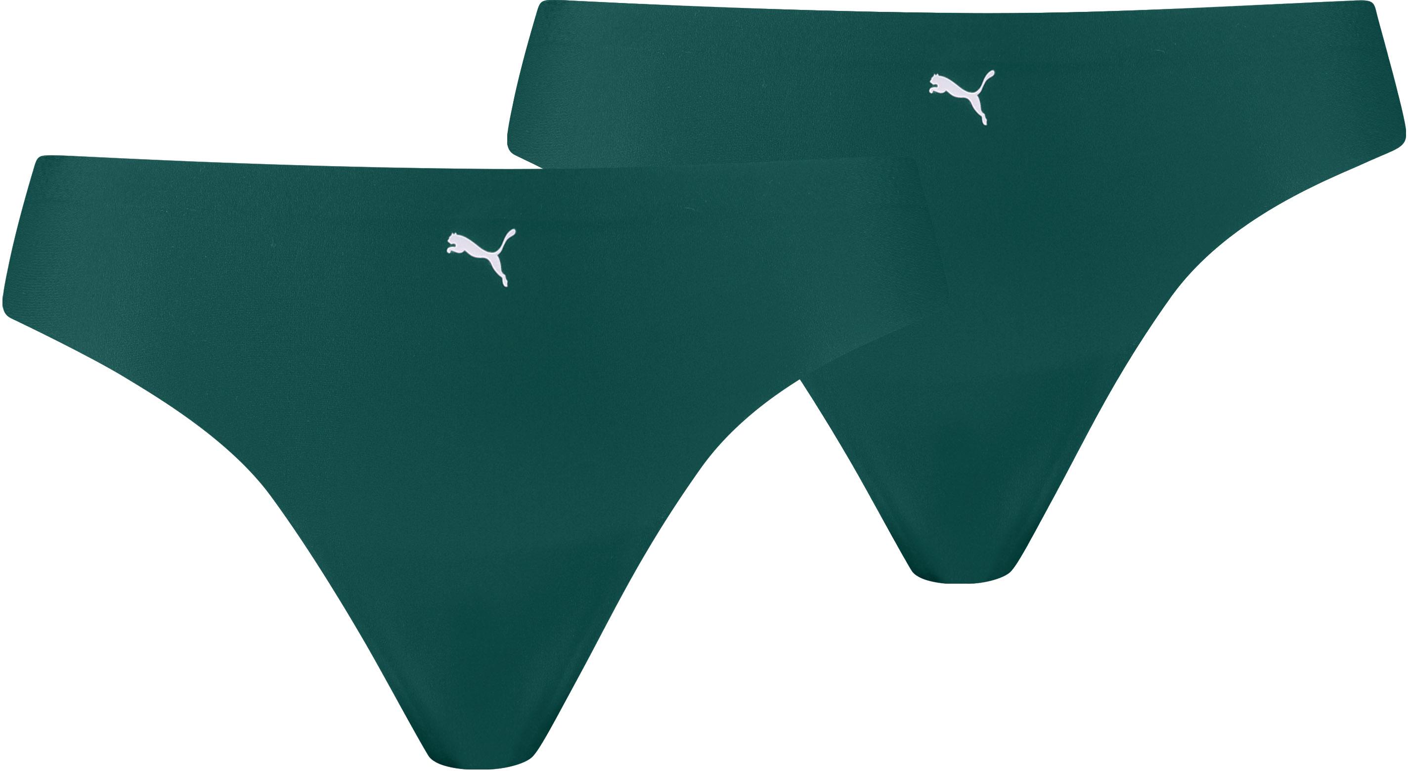 2x Puma String Unterhose Damen Frauen Slip Unterwäsche dark / green XS