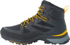 Rückansicht von Jack Wolfskin FORCE STRIKER TEXAPORE MID Wanderschuhe Herren black-burly yellow xt