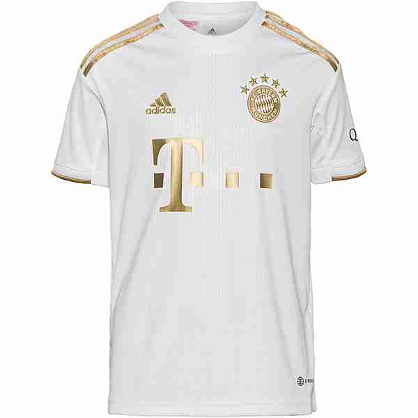 adidas FC Bayern München 22-23 Auswärts Fußballtrikot Kinder white-dark football gold
