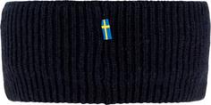 Rückansicht von FJÄLLRÄVEN Merino 1960 Logo Stirnband dark navy