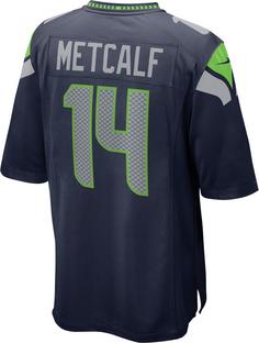 Rückansicht von Nike Seattle Seahawks DK Metcalf 14 American Football Trikot Herren college navy