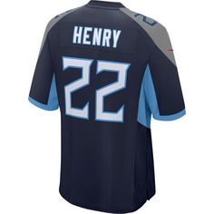 Rückansicht von Nike Tennessee Titans Derrick Henry 22 American Football Trikot Herren college navy