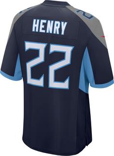 Rückansicht von Nike Tennessee Titans Derrick Henry 22 American Football Trikot Herren college navy