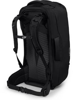 Rückansicht von Osprey Farpoint 80 Reiserucksack black