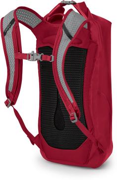 Rückansicht von Osprey Rucksack TRANSPORTER ROLL TOP WP 18 Daypack poinsettia red