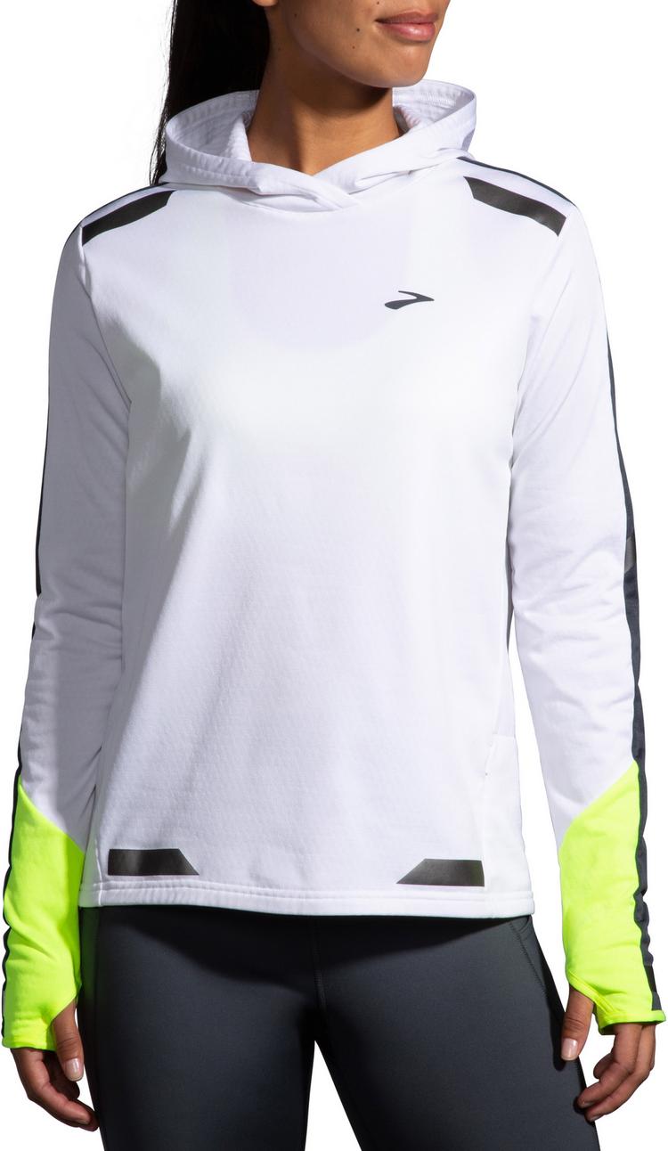 Brooks Brooks Run Visible Laufhoodie Damen - white-asphalt-nightlife - 0 | SportScheck