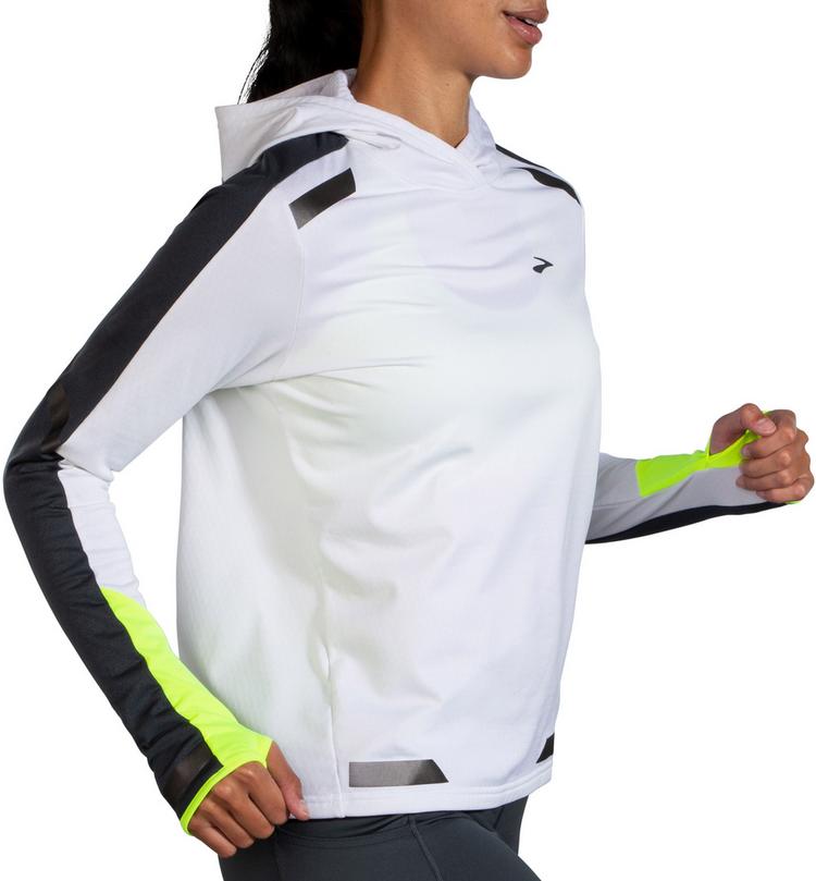 Brooks Brooks Run Visible Laufhoodie Damen - white-asphalt-nightlife - 2 | SportScheck