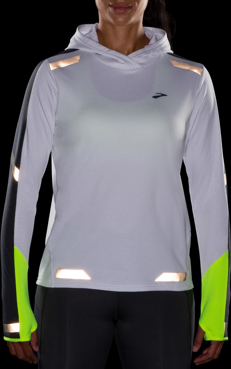 Brooks Brooks Run Visible Laufhoodie Damen - white-asphalt-nightlife - 3 | SportScheck
