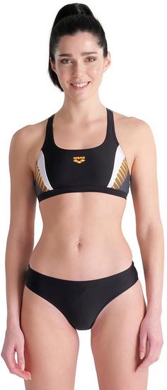 Rückansicht von Arena Threefold Bikini Set Damen black-asphalt-white