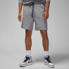 Rückansicht von Nike Jumpan Essentiell Shorts Herren carbon heather-white