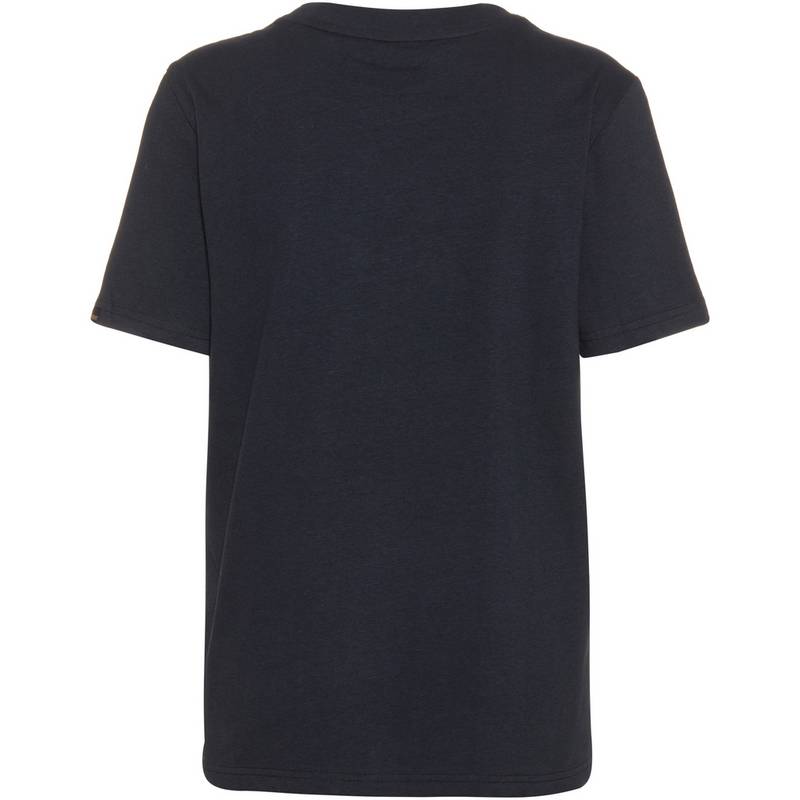 Artikel klicken und genauer betrachten! - Klassisches T-Shirt mit Rundhalsausschnitt und großer Markenstickerei auf der Front; Material 100% Baumwolle. | im Online Shop kaufen