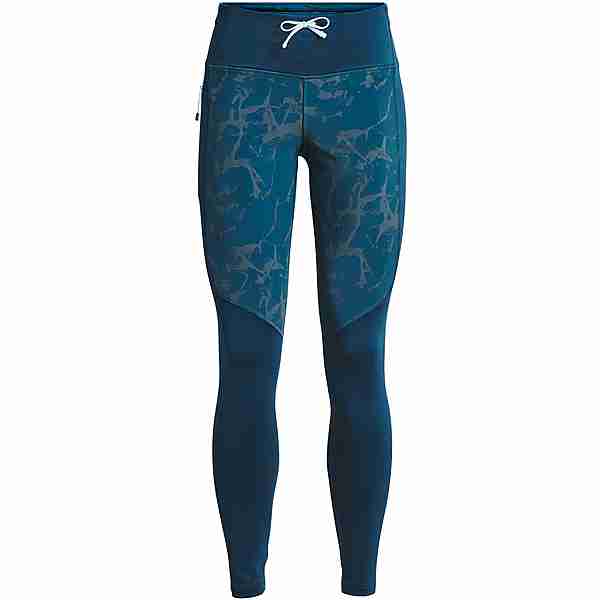 Under Armour OutRun the Cold Lauftights Damen petrol blue-afterglow-reflective
