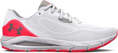 Rückansicht von Under Armour HOVR Sonic 5 Laufschuhe Damen white bolt red metallic pewter