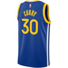 Rückansicht von Nike Stephen Curry Golden State Warriors Basketballtrikot Herren rush blue