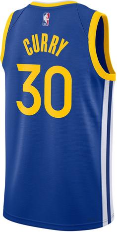 Rückansicht von Nike Stephen Curry Golden State Warriors Basketballtrikot Herren rush blue