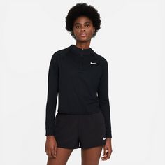 Rückansicht von Nike Court Victory Tennisshirt Damen black-white