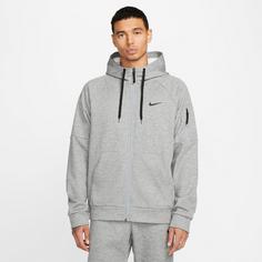 Rückansicht von Nike Therma Trainingsjacke Herren dk grey heather-particle grey-black