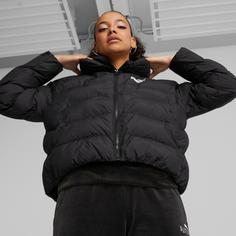 Rückansicht von PUMA Essential Polyball Steppjacke Damen puma black