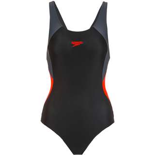 SPEEDO COLBL SP Schwimmanzug Damen black-usa charcoal-siren red