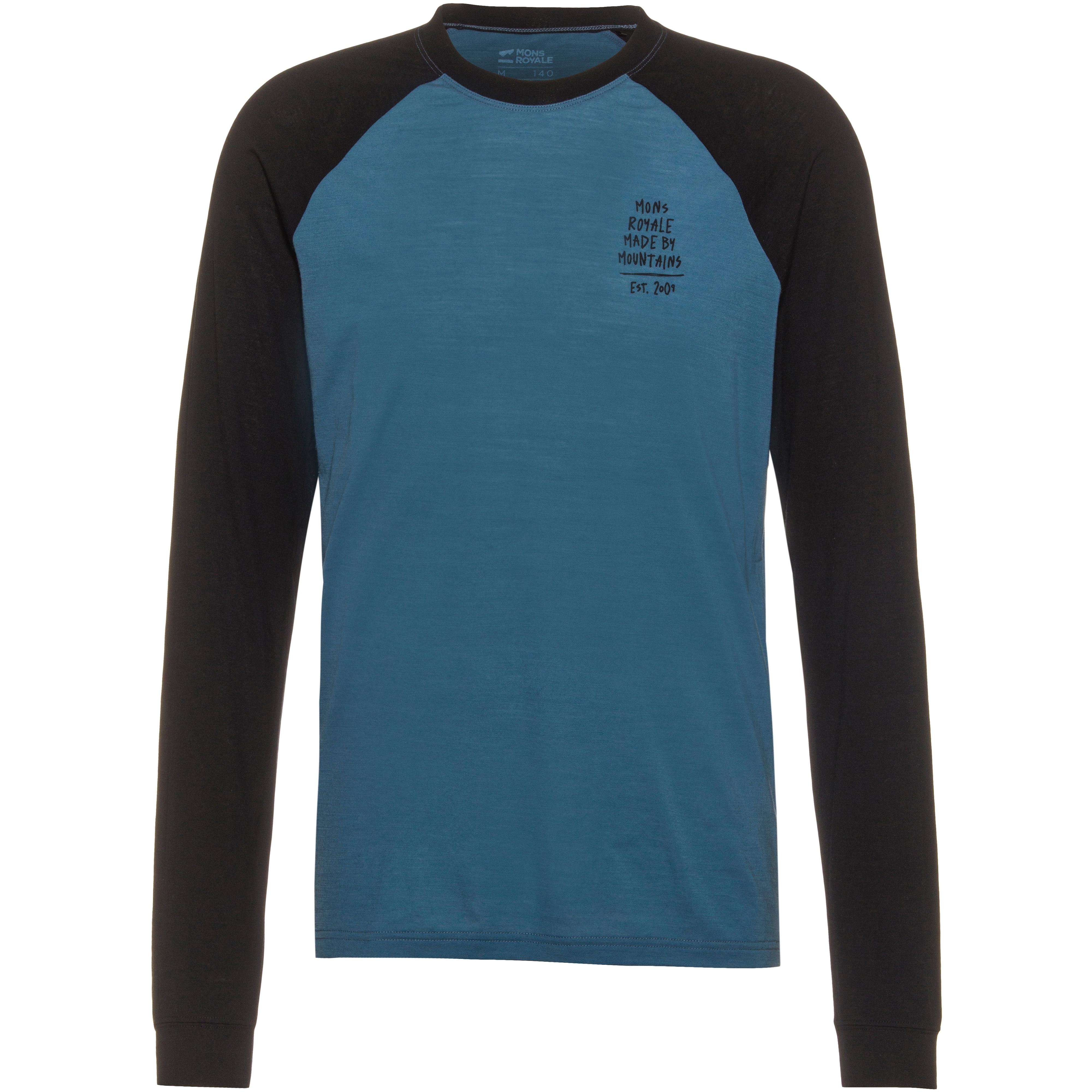 Mons Royale Icon Raglan Layerlangarmshirt Herren blue slate-black im Online  Shop von SportScheck kaufen