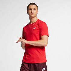 Rückansicht von Nike Club T-Shirt Herren university red-white