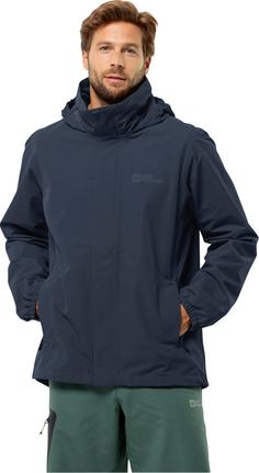 Rückansicht von Jack Wolfskin STORMY POINT 2L Regenjacke Herren night blue