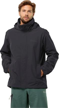 Rückansicht von Jack Wolfskin STORMY POINT 2L Regenjacke Herren black