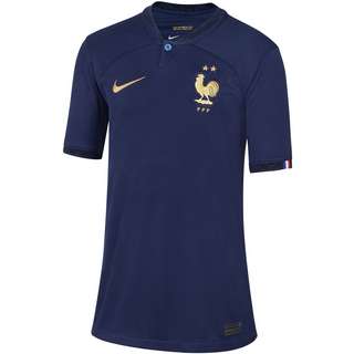 Nike Frankreich 2022 Heim Fußballtrikot Kinder midnight navy-metallic gold