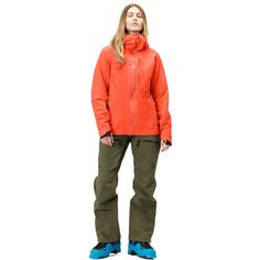 Rückansicht von Norrøna GORE-TEX Lofoten Skijacke Damen orange alert