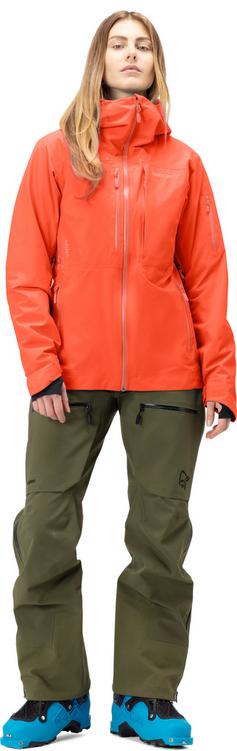 Rückansicht von Norrøna GORE-TEX Lofoten Skijacke Damen orange alert