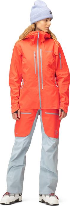 Rückansicht von Norrøna GORE-TEX Lofoten Pro Hardshelljacke Damen orange alert