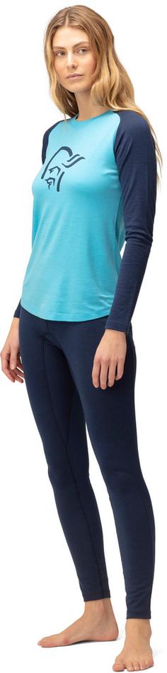 Rückansicht von Norrøna Merino pureUII Langarmshirt Damen aquarius-indigo night