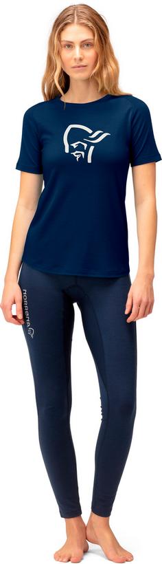 Rückansicht von Norrøna Merino pureUII Funktionsshirt Damen indigo night