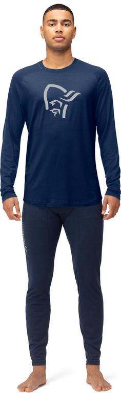 Rückansicht von Norrøna Merino pureUII Langarmshirt Herren indigo night