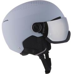 Rückansicht von ALPINA ARBER VISOR Q-LITE Skihelm grey matt