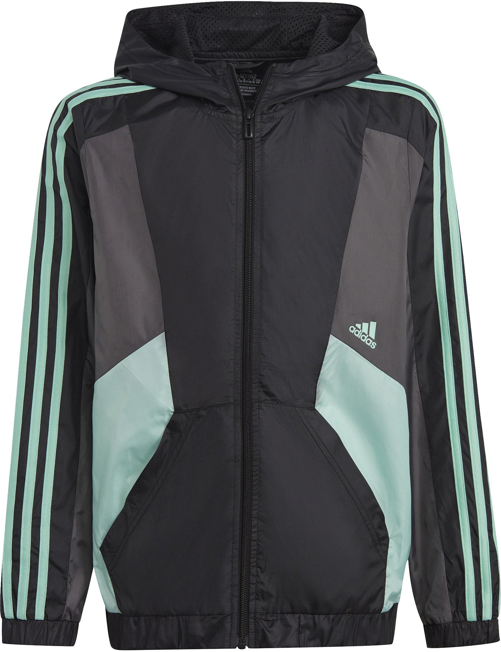 Adidas Windbreaker Jungen black grey five easy green im Online Shop von SportScheck kaufen