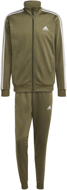 adidas BASIC 3-STREIFEN TRICOT Trainingsanzug Herren olive strata