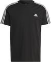 adidas ESSENTIALS SINGLE JERSEY 3-STREIFEN T-Shirt Herren - black-white