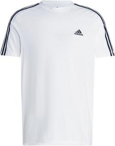 adidas ESSENTIALS SINGLE JERSEY 3-STREIFEN T-Shirt Herren white-black
