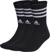 adidas 3 Streifen Crew Socken - black-white