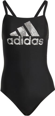 adidas BIG LOGO SUIT Schwimmanzug Damen black-white