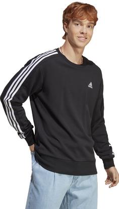 Rückansicht von adidas ESSENTIALS FRENCH TERRY 3-STREIFEN Sweatshirt Herren black