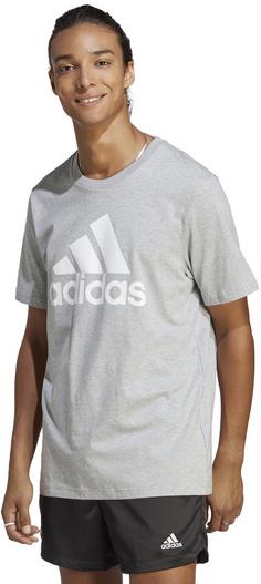 Rückansicht von adidas Essentials T-Shirt Herren medium grey heather