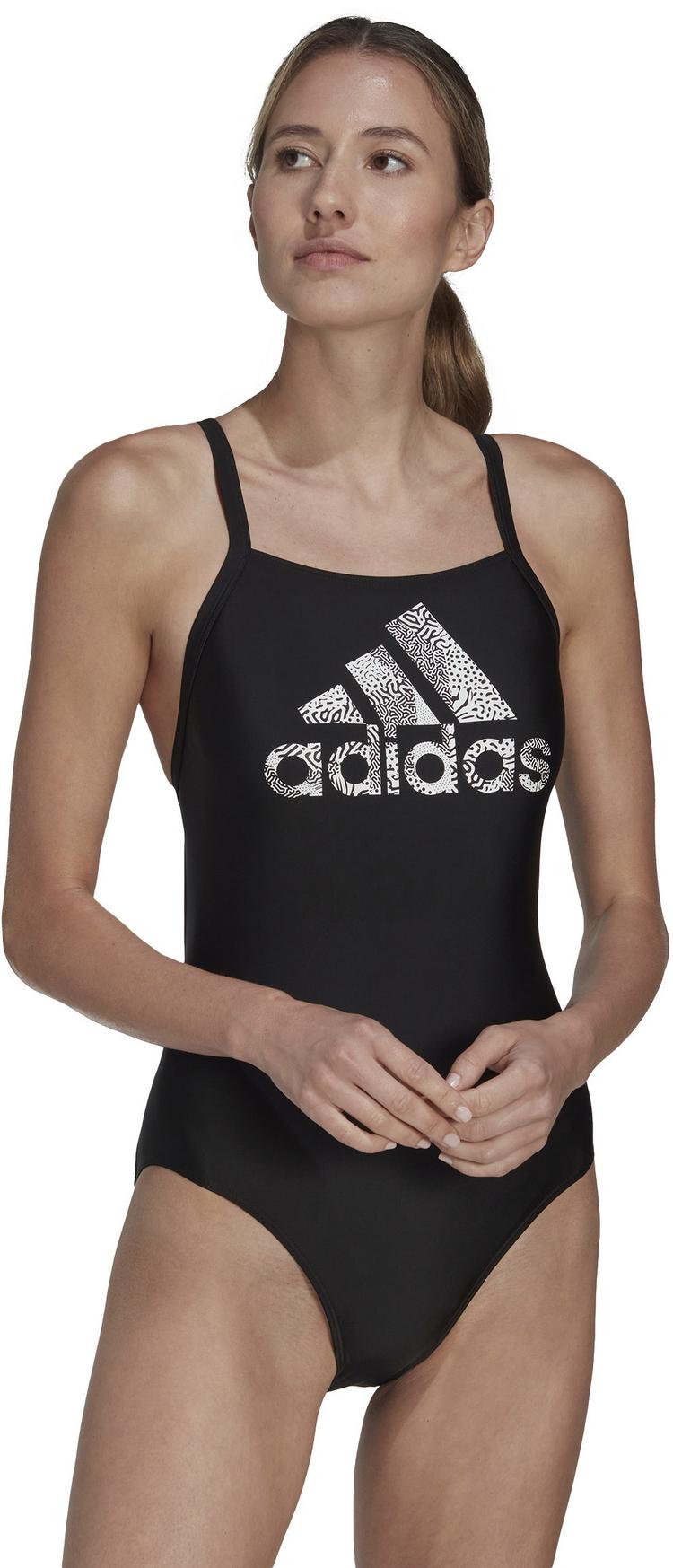 adidas adidas BIG LOGO SUIT Schwimmanzug Damen - black-white - 0 | SportScheck